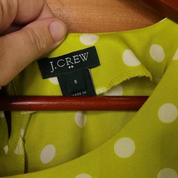 J. Crew | Short Sleeve Polka Dot Chiffon Top Small - Picture 3 of 5